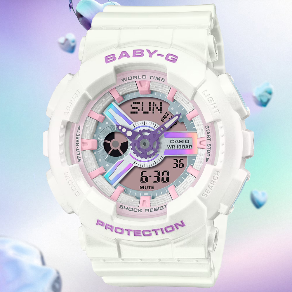 CASIO卡西歐 BABY-G 未來風偏光 雙顯腕錶 BA-110FH-7A