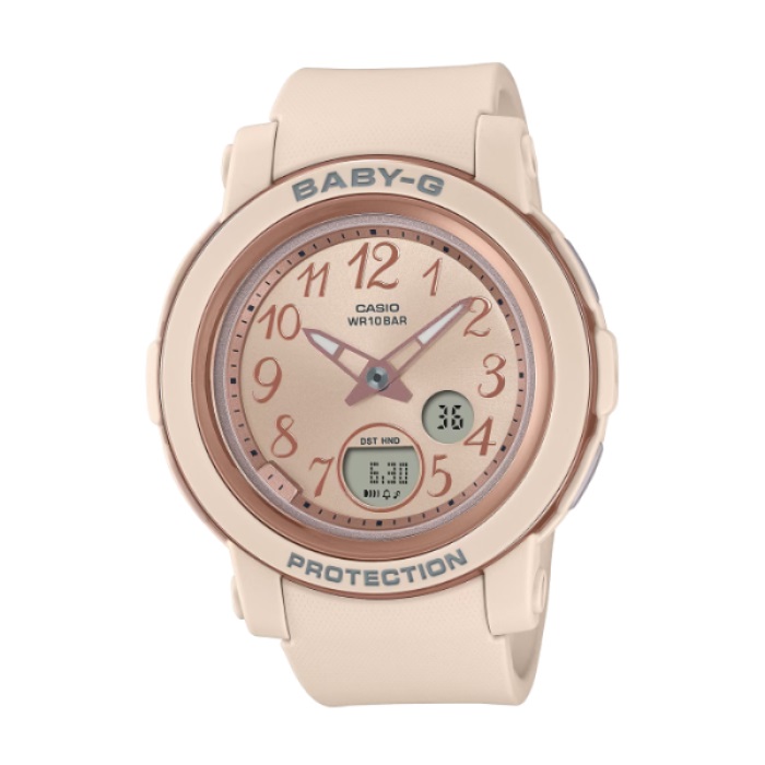 【CASIO BABY-G】繽紛復古系列數位顯示休閒腕錶-溫柔粉/BGA-290SA-4A