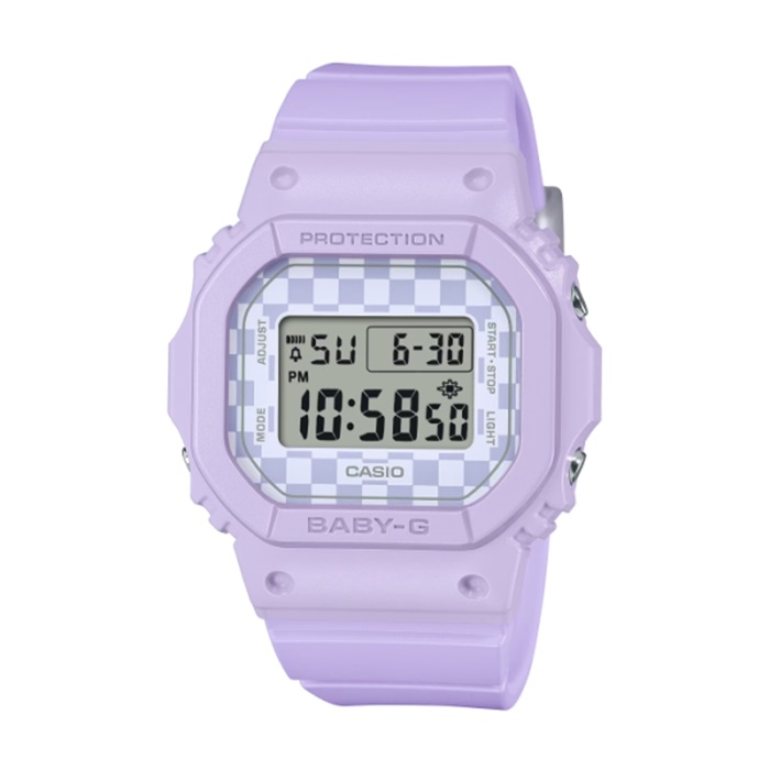 【CASIO BABY-G】滑板潮流系列休閒方形電子腕錶-丁香紫/BGD-565GS-6