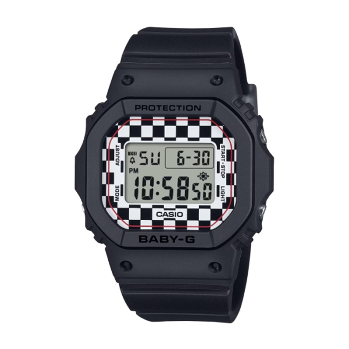 【CASIO BABY-G】滑板潮流系列休閒方形電子腕錶-經典黑/BGD-565GS-1