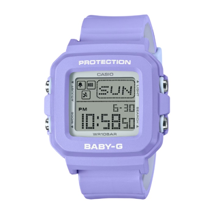 【CASIO BABY-G】PLUS系列千禧時尚方形電子腕錶-藍紫色/BGD-10K-6