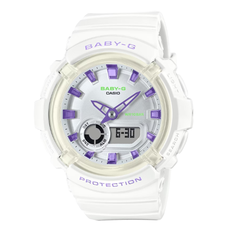 【CASIO 卡西歐】BABY-G 舞池霓虹 運動風格 雙顯錶款 BGA-280DN-7A 43.4mm