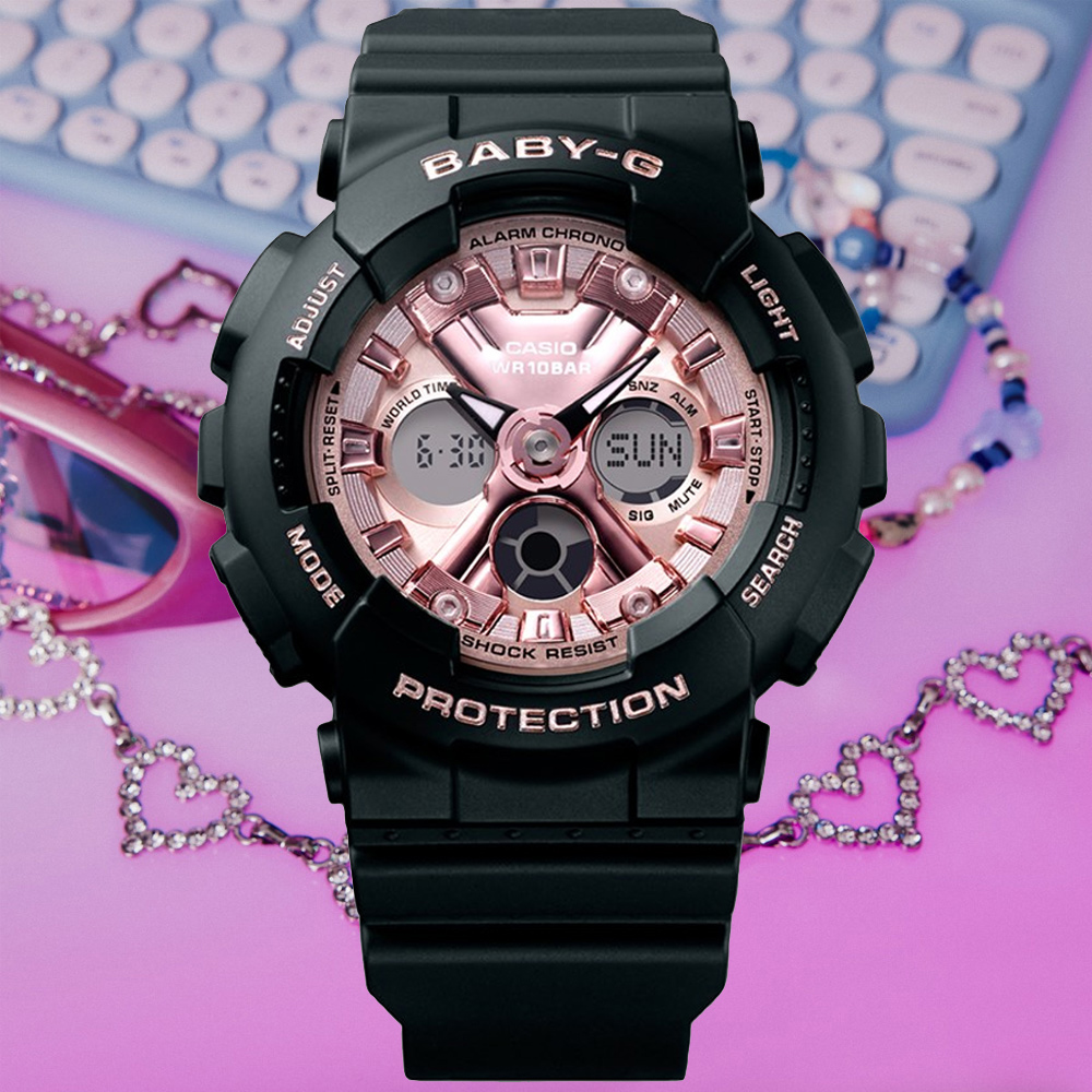 CASIO卡西歐 BABY-G 街頭風格 時尚雙顯腕錶 BA-130-1A4