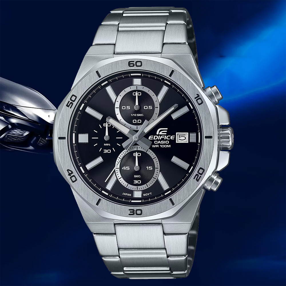 CASIO 卡西歐 EDIFICE 八角運動計時手錶 EFV-640D-1AV