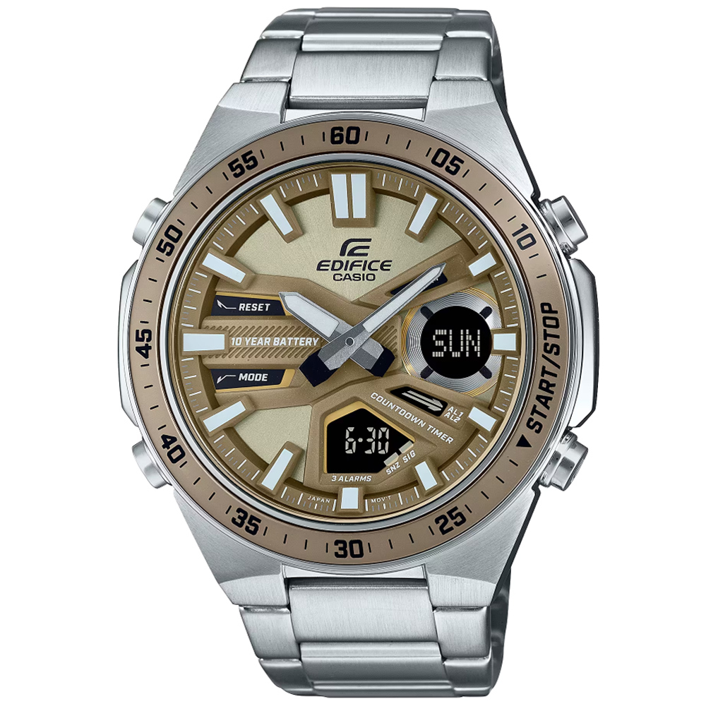 CASIO卡西歐 EDIFICE 立體雙顯計時腕錶 EFV-C110D-5A