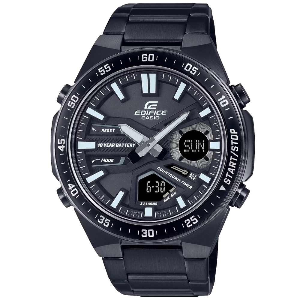CASIO卡西歐 EDIFICE 立體雙顯計時腕錶 EFV-C110DC-1A