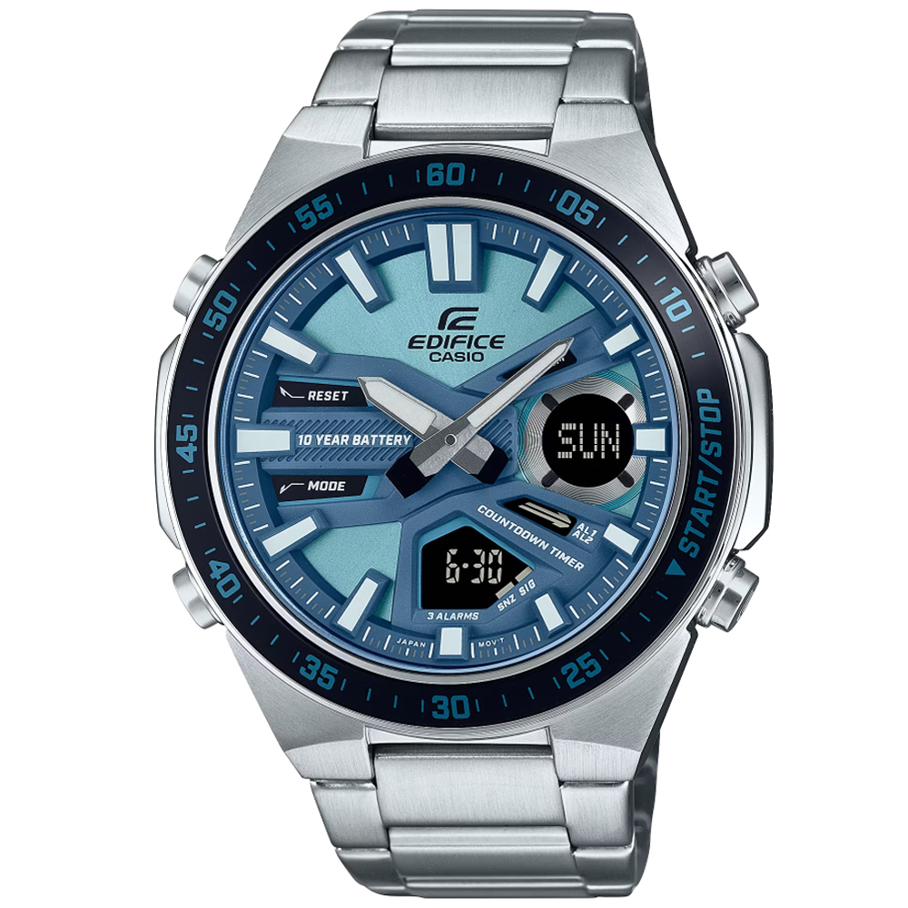 CASIO卡西歐 EDIFICE 立體雙顯計時腕錶 EFV-C110D-2B