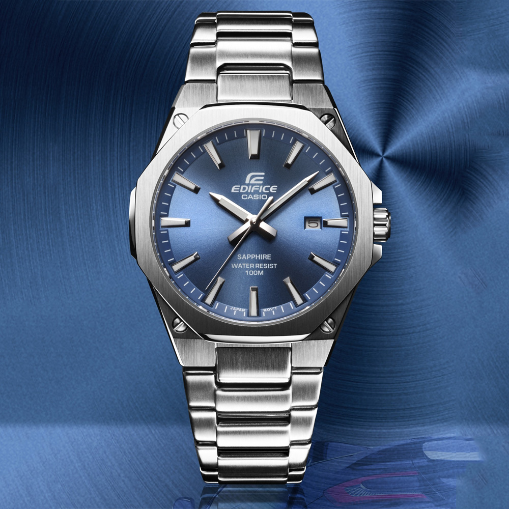 CASIO卡西歐 EDIFICE 八角錶圈 輕薄運動腕錶 EFR-S108D-2AV