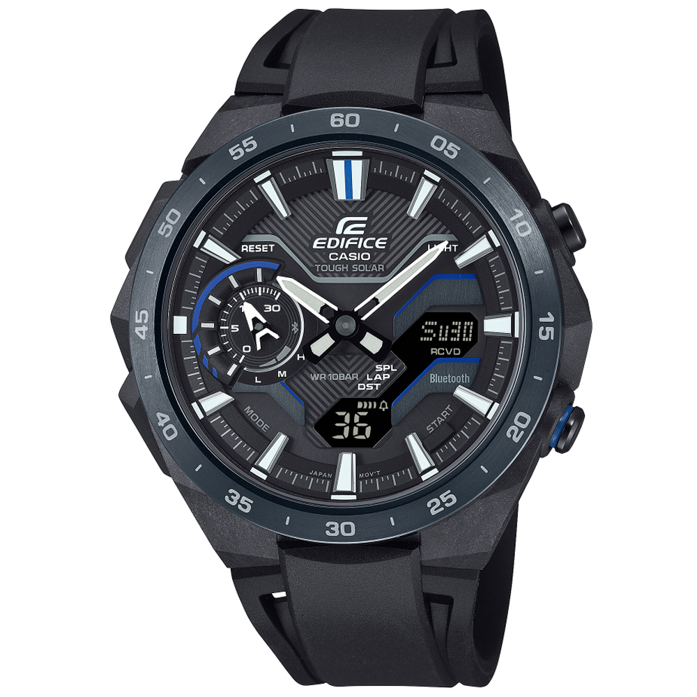 CASIO卡西歐 EDIFICE 太陽能x藍牙連線 賽車計時腕錶 ECB-2200PB-1A