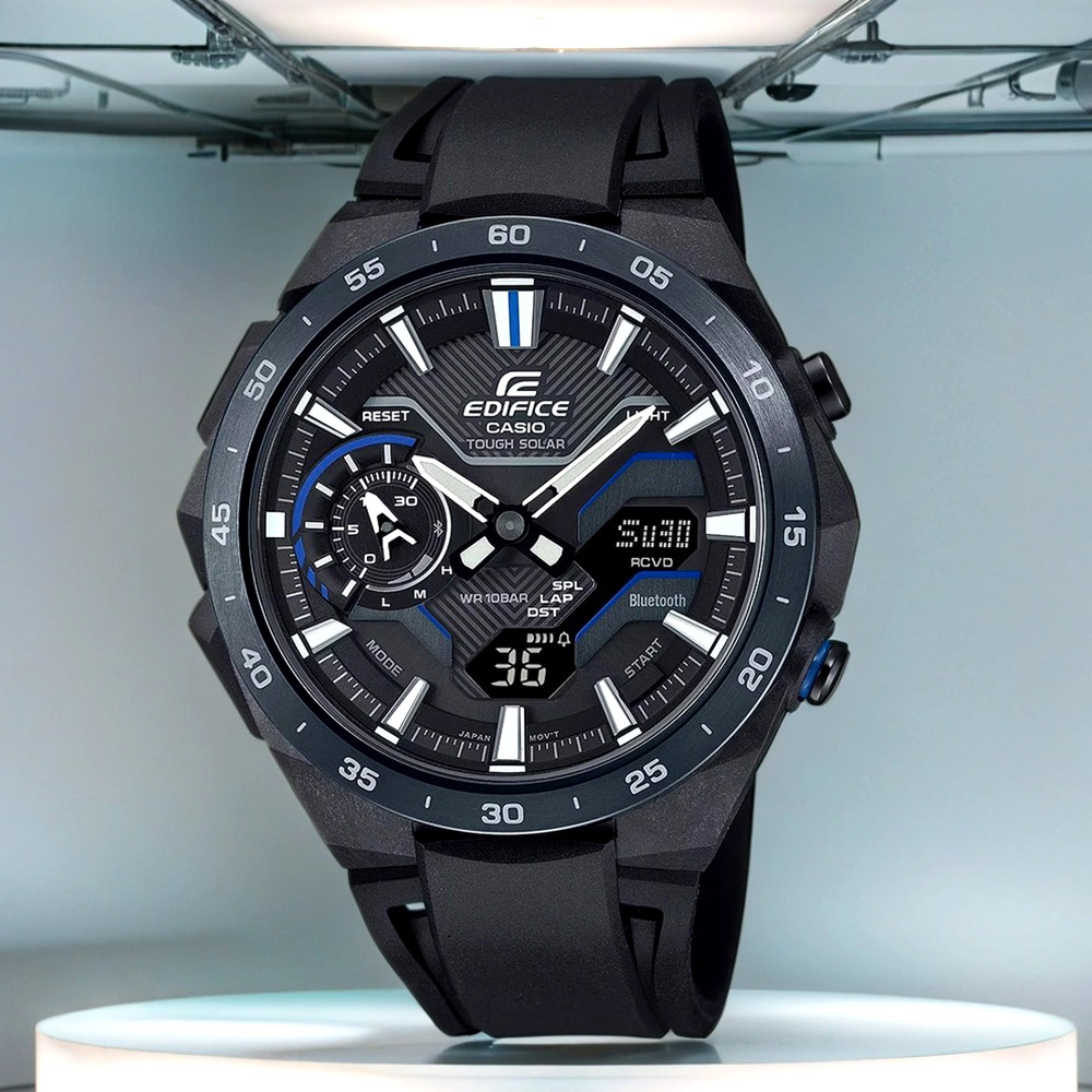 CASIO 卡西歐 EDIFICE 方程式賽車 碳纖維藍芽手錶(ECB-2200PB-1A)