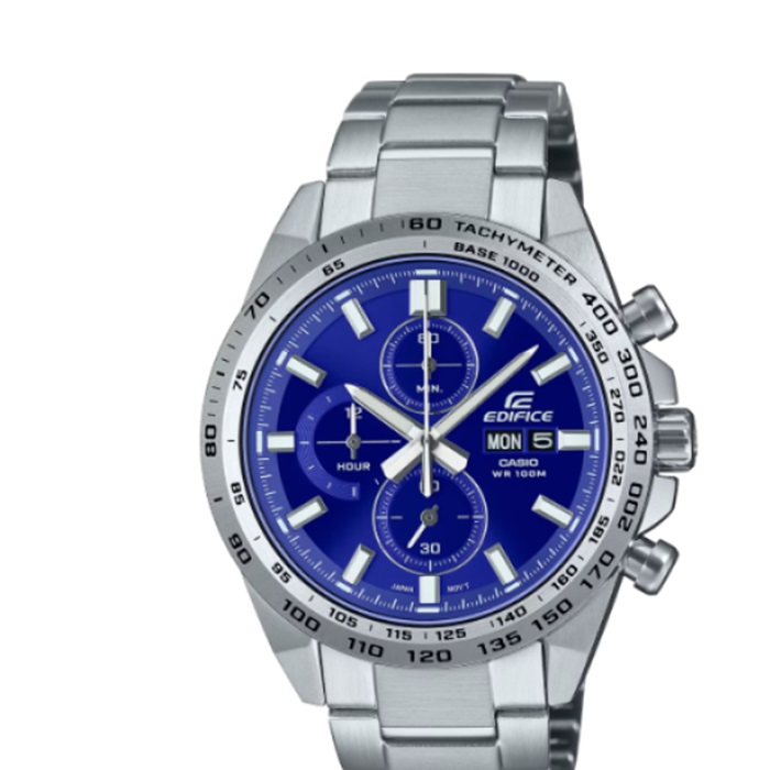 【CASIO EDIFICE】經典設計日期運動鋼帶腕錶-深海藍/EFR-574D-2AV/台灣總代理公司貨享一年保固