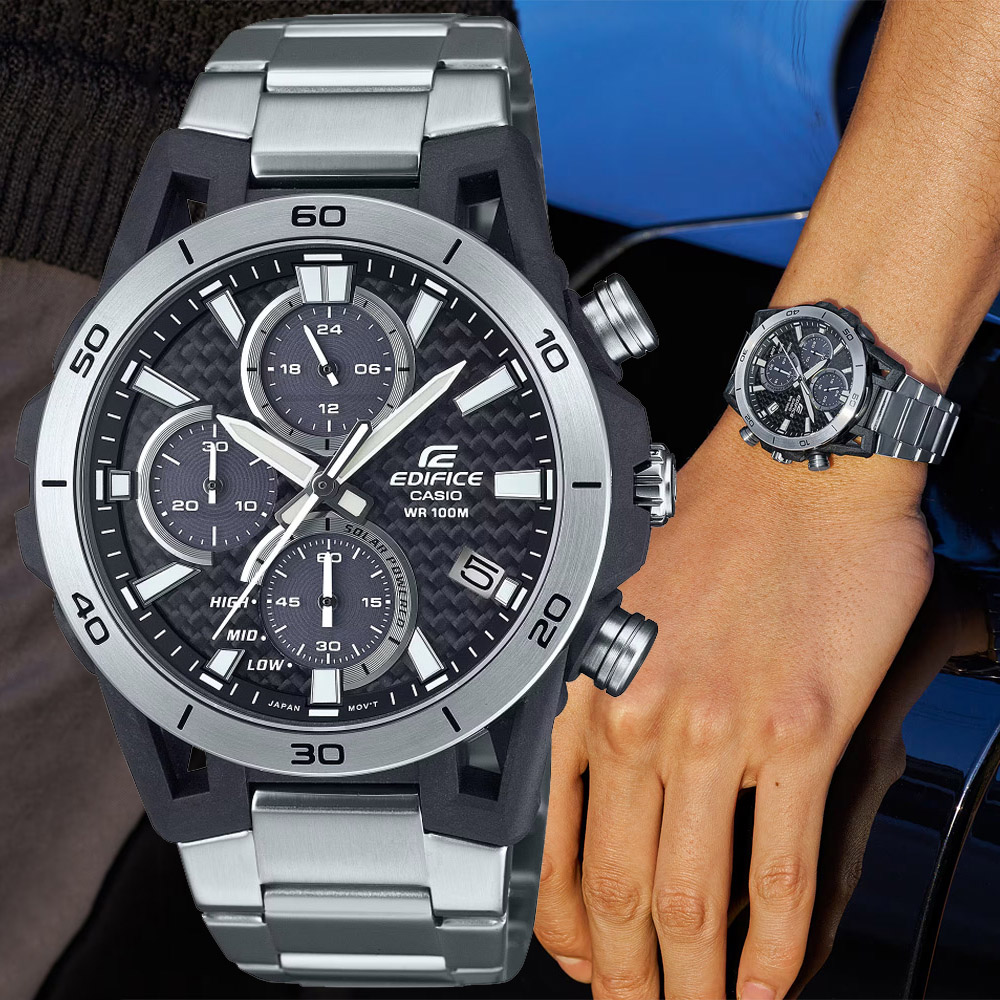 CASIO卡西歐 EDIFICE 太陽能 方程式賽車 計時腕錶 EQS-960D-1AV