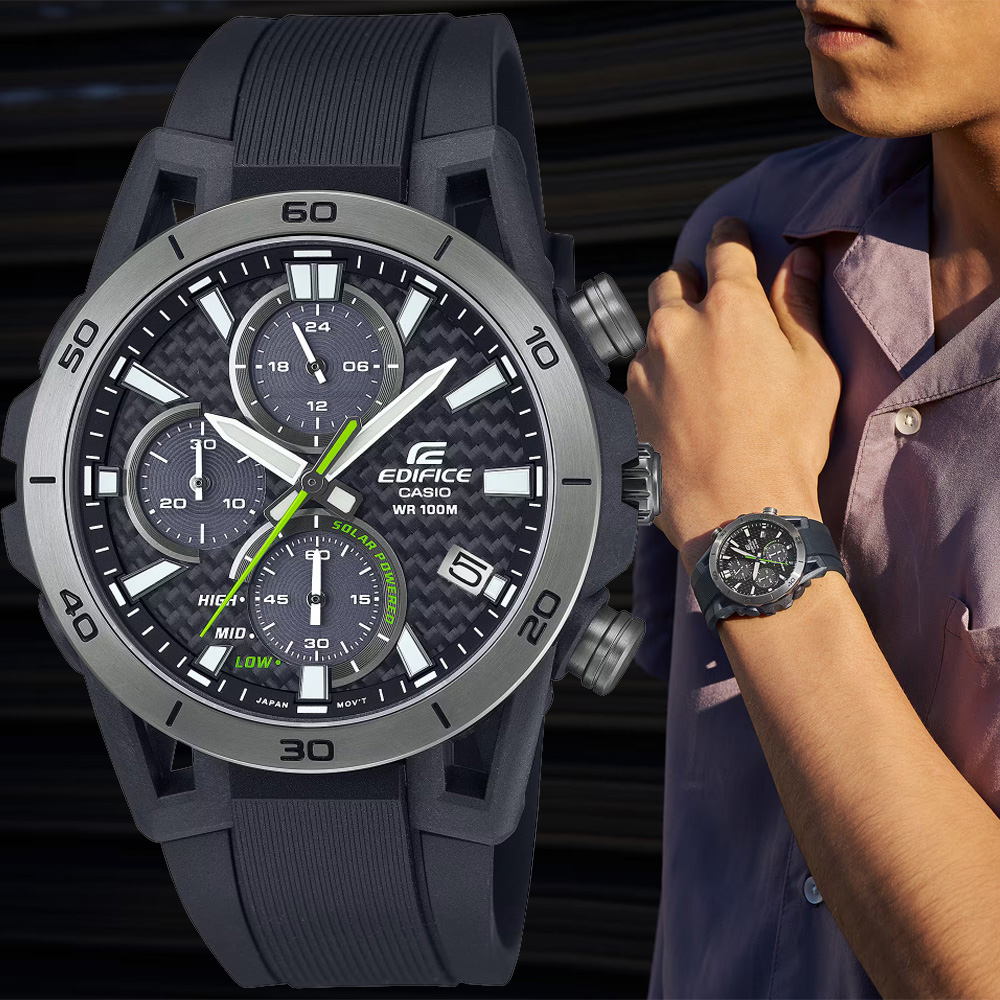 CASIO卡西歐 EDIFICE 太陽能 高性能賽車 計時腕錶 EQS-960PB-1AV