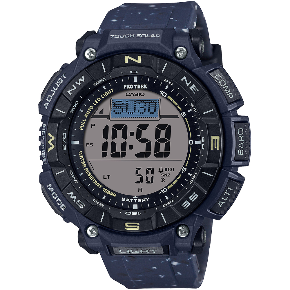 CASIO PRO TREK 環保太陽能三重感應登山錶/PRG-340SC-2