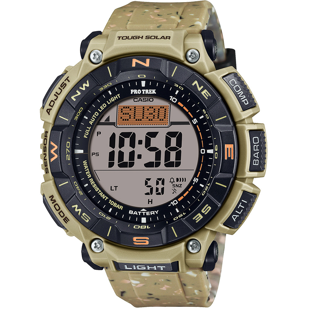 CASIO PRO TREK 環保太陽能三重感應登山錶/PRG-340SC-5