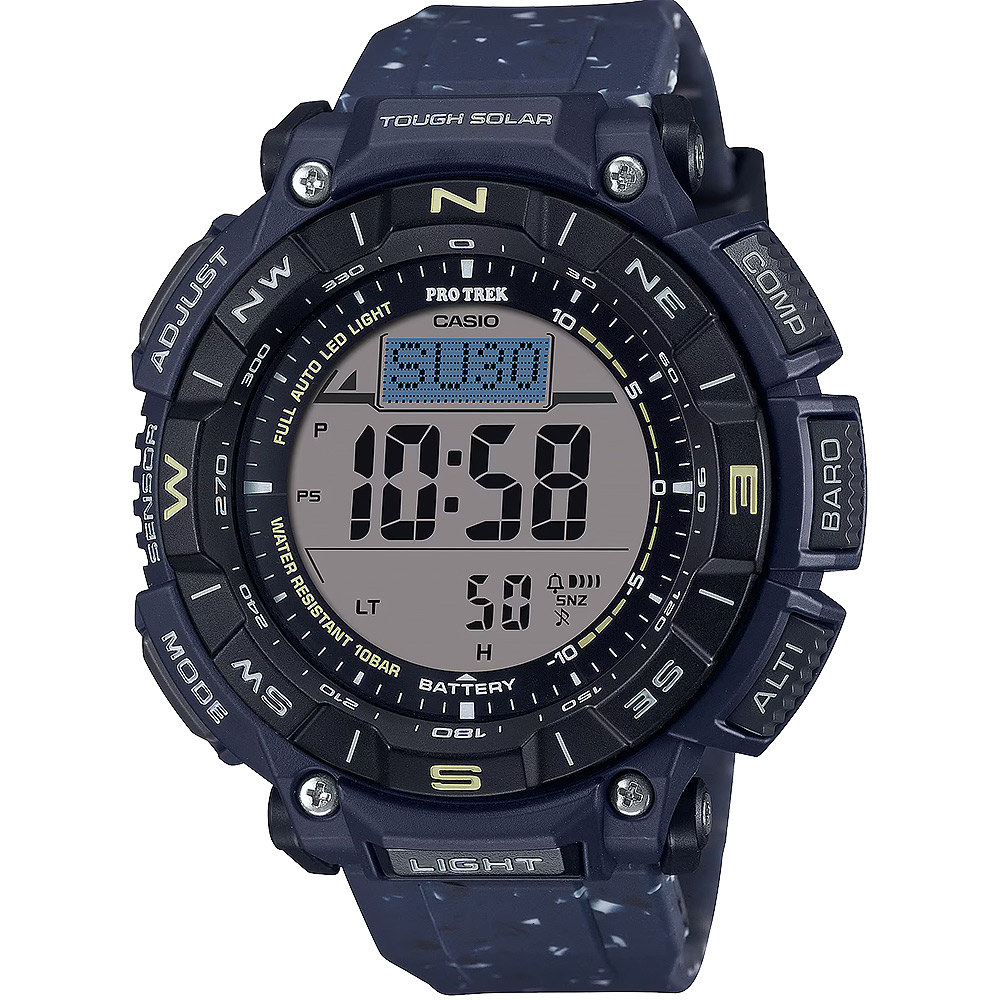 CASIO 卡西歐 PRO TREK 戶外運動太陽能環保手錶-藍 PRG-340SC-2
