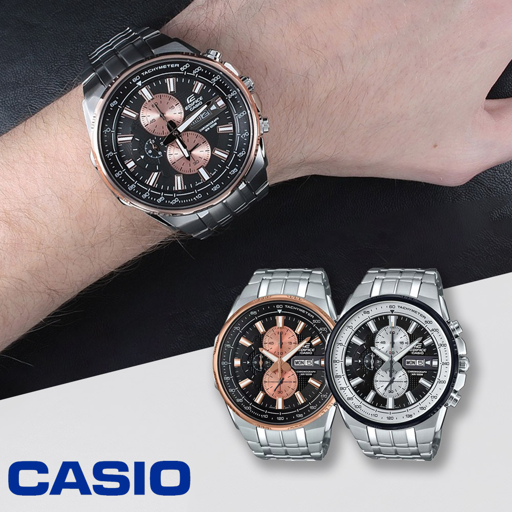 CASIO 卡西歐 EDIFICE 賽車運動計時腕錶(EFR-549D-1B9)-黑