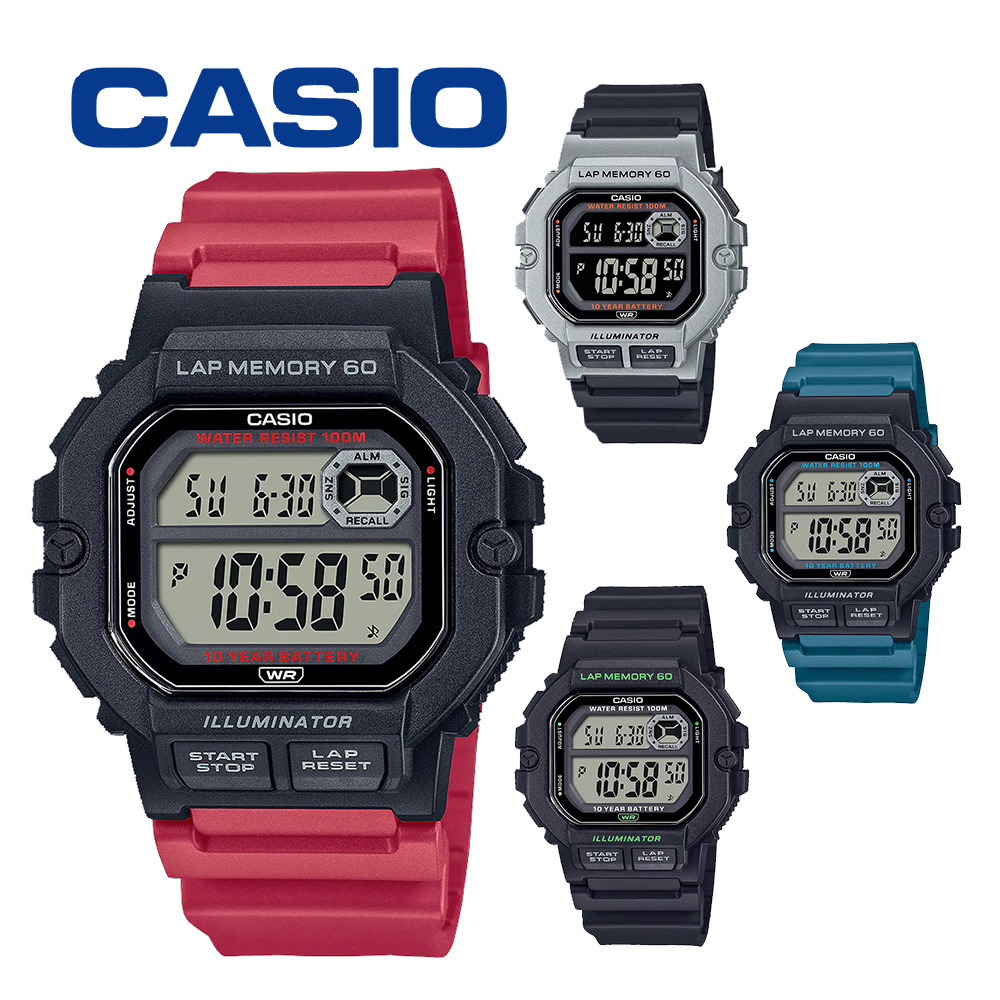 【CASIO 卡西歐】【WANgT】WS-1400H 復古風造型 數位 休閒 運動 慢跑 跑步 計時 電子錶