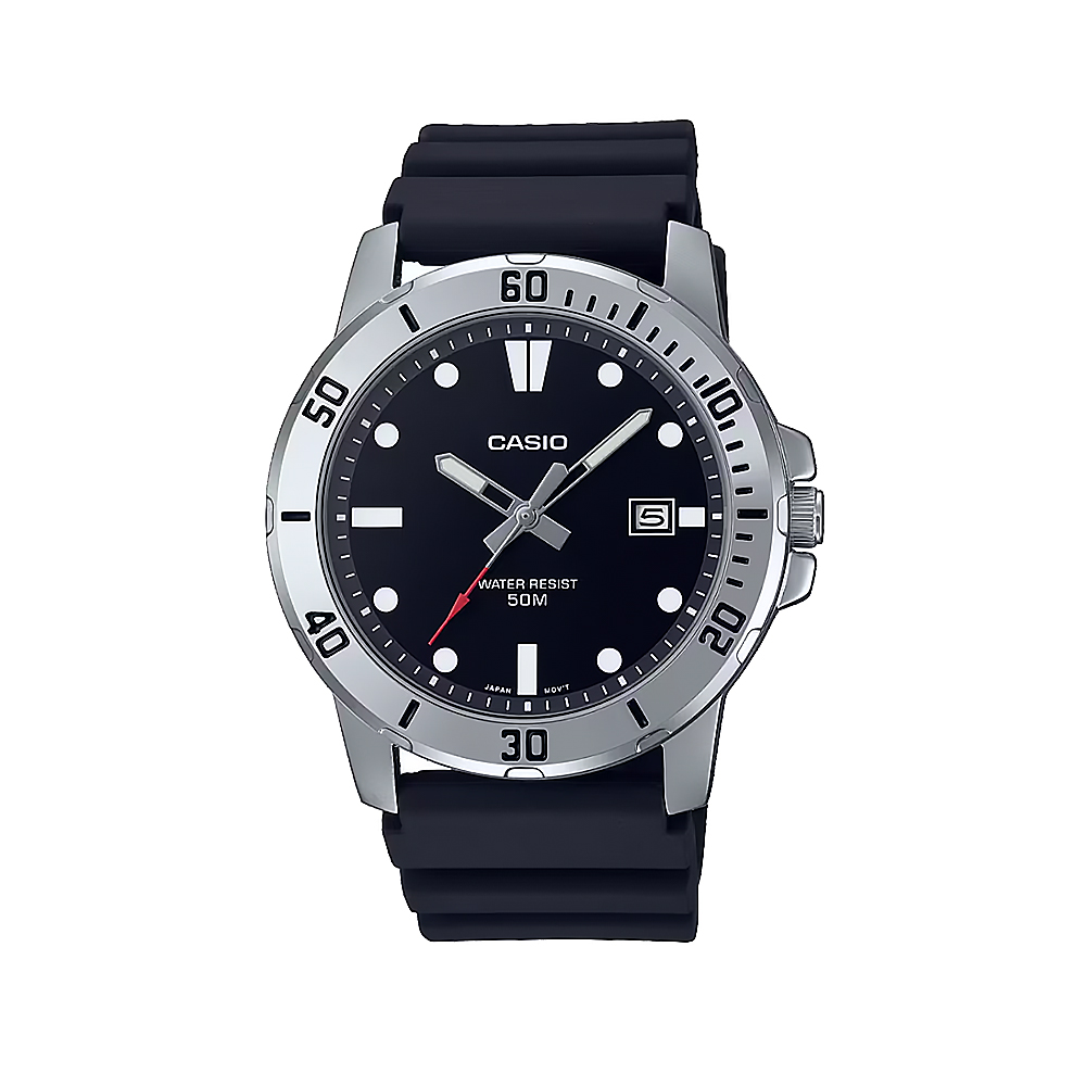 CASIO 卡西歐 MTP-VD01 紳士簡約 夜光指針 帶日期 不鏽鋼 樹脂 石英腕錶 手錶 45mm