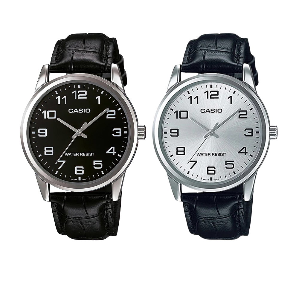 CASIO 卡西歐 MTP-V001L 1B/7B 經典 復古穿搭 黑白 紳士 皮革 腕錶 手錶 38mm