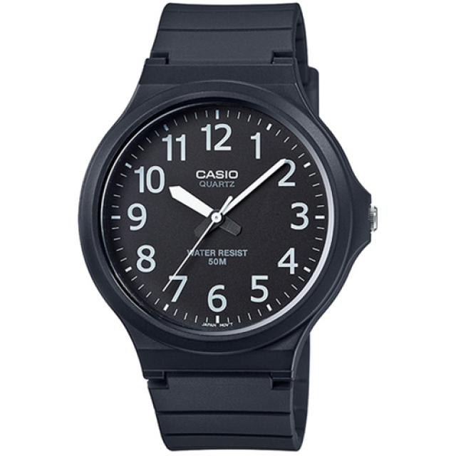 【CASIO 卡西歐】 簡約指針設計時尚錶-黑x白色數字(MW-240-1BVDF)