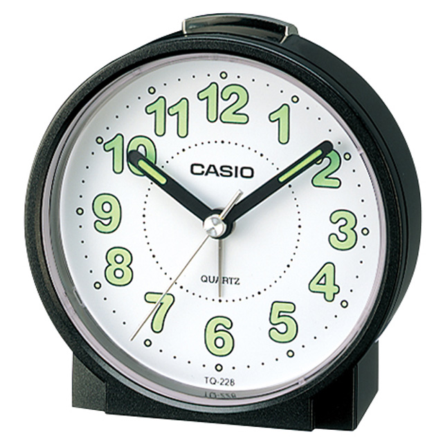 【CASIO 卡西歐】桌上型指針鬧鐘-黑(TQ-228-1DF)