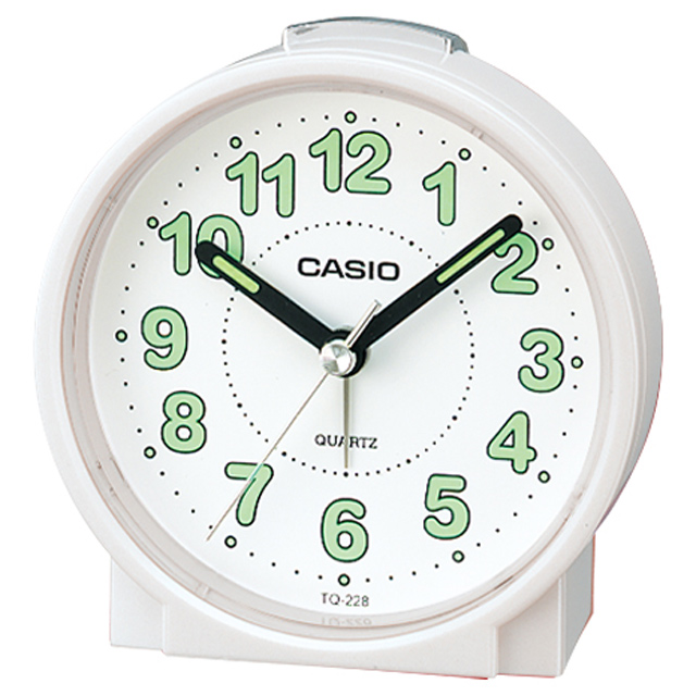 【CASIO 卡西歐】桌上型指針鬧鐘-白(TQ-228-7DF)