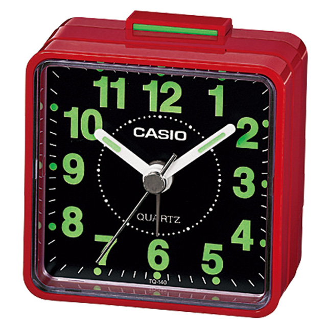 【CASIO 卡西歐】復古造型輕巧指針鬧鐘/紅(TQ-140-4DF)