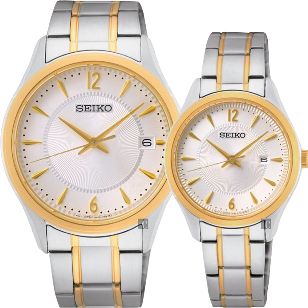 SEIKO精工 CS 城市情侶手錶 對錶 6N52-00D0KS+6N22-00N0KS(SUR468P1+SUR474P1)