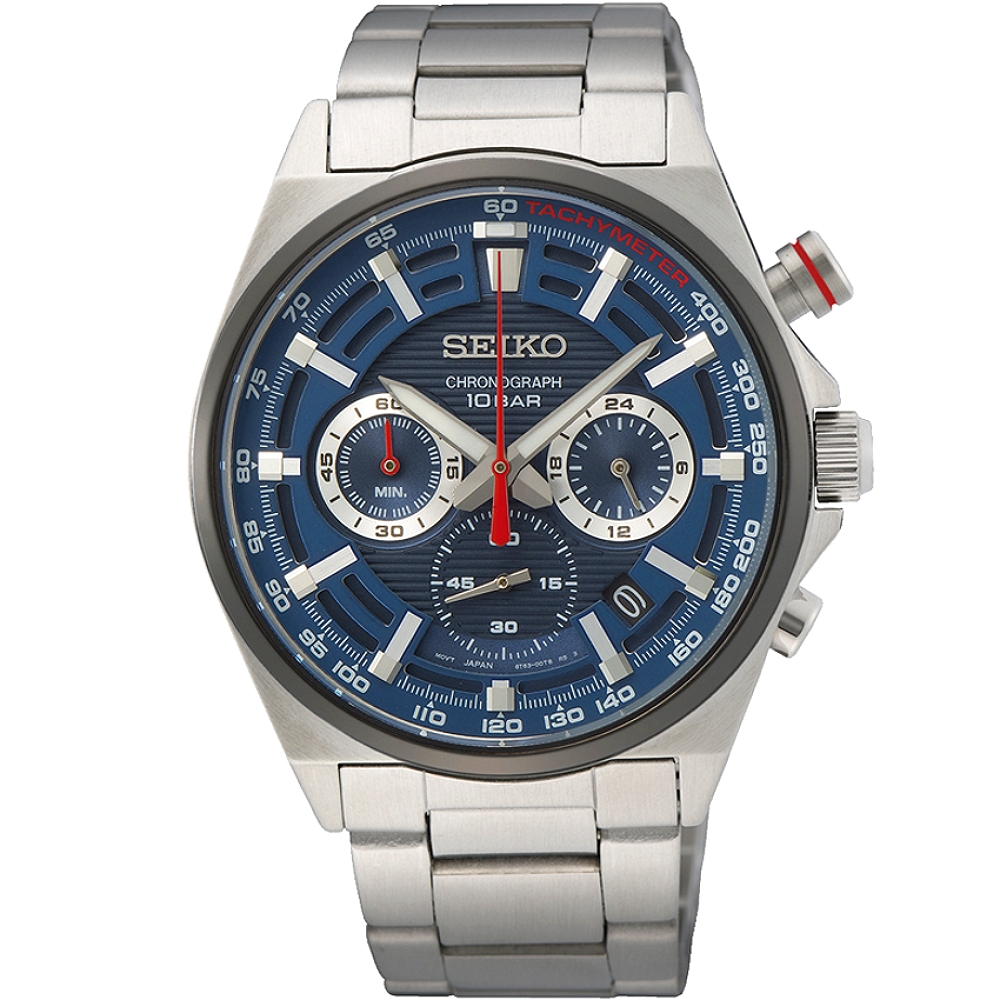 SEIKO 精工 CS系列 三眼計時腕錶 (8T63-00T0B / SSB407P1)