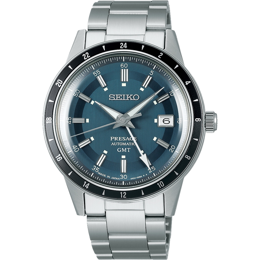 SEIKO 潮流時刻時尚腕錶GMT機械錶(4R34-00B0B/SSK009J1)