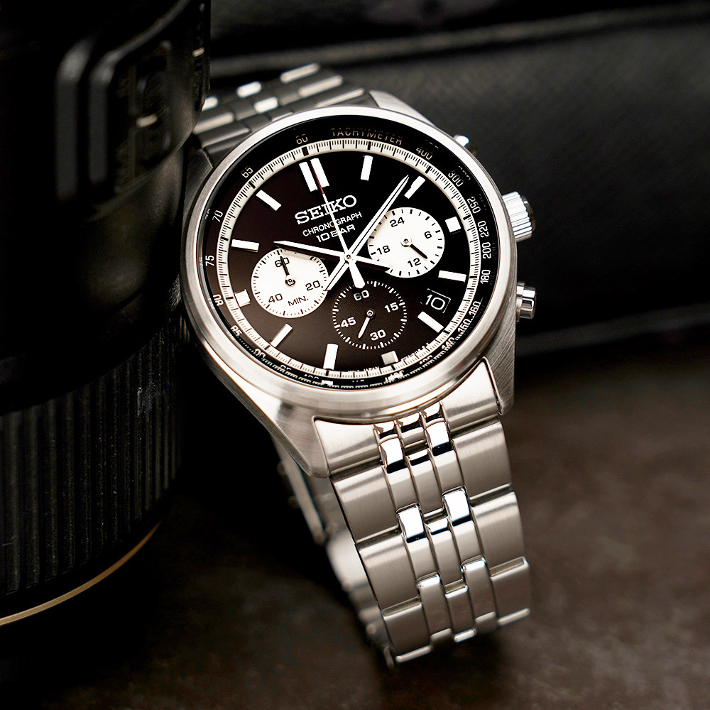 SEIKO 精工 SSB429P1 CS系列 熊貓錶計時手錶-41.5mm 8T63-00W0D