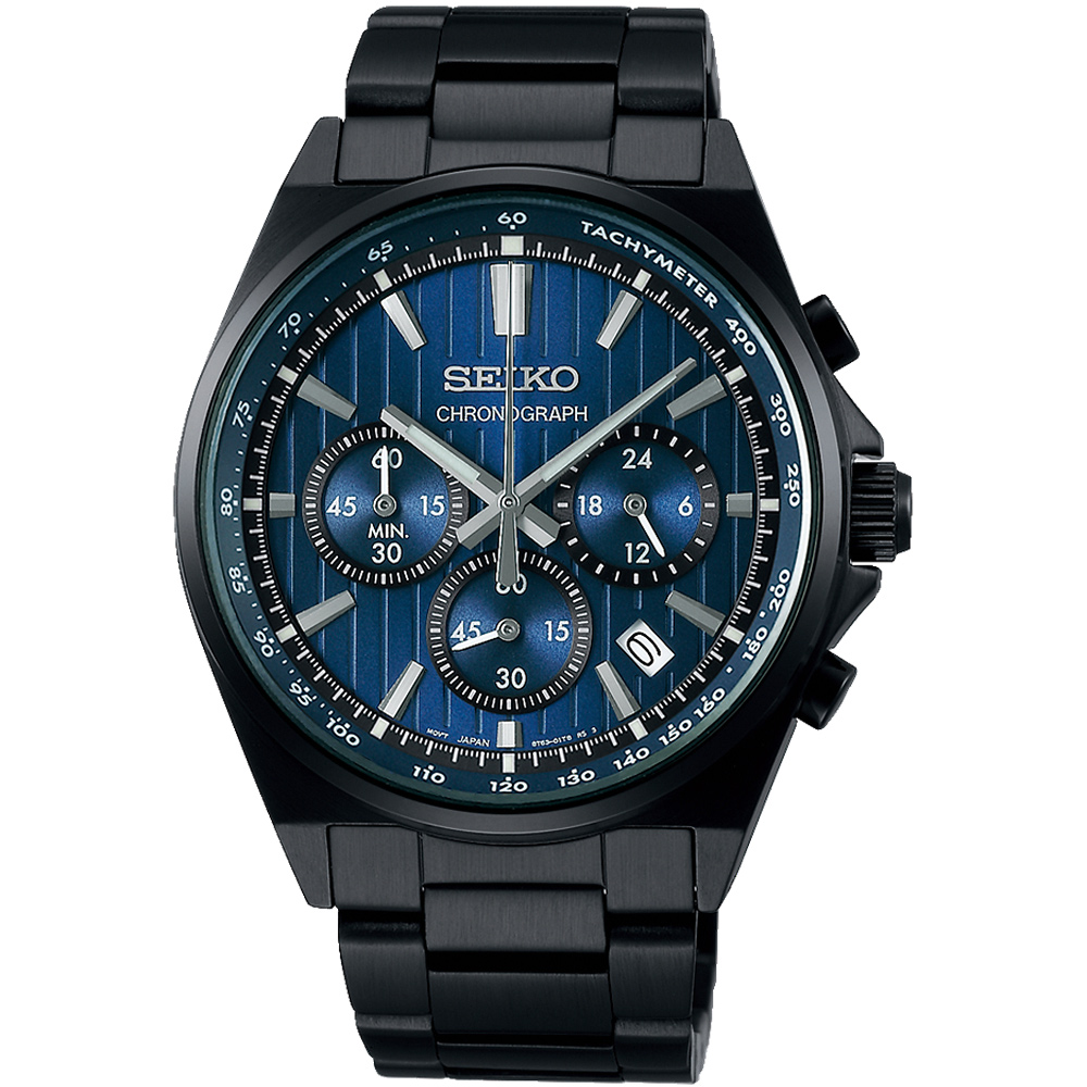 SEIKO精工 CS系列 條紋設計賽車計時手錶-41mm(SBTR035J/8T63-01T0U)