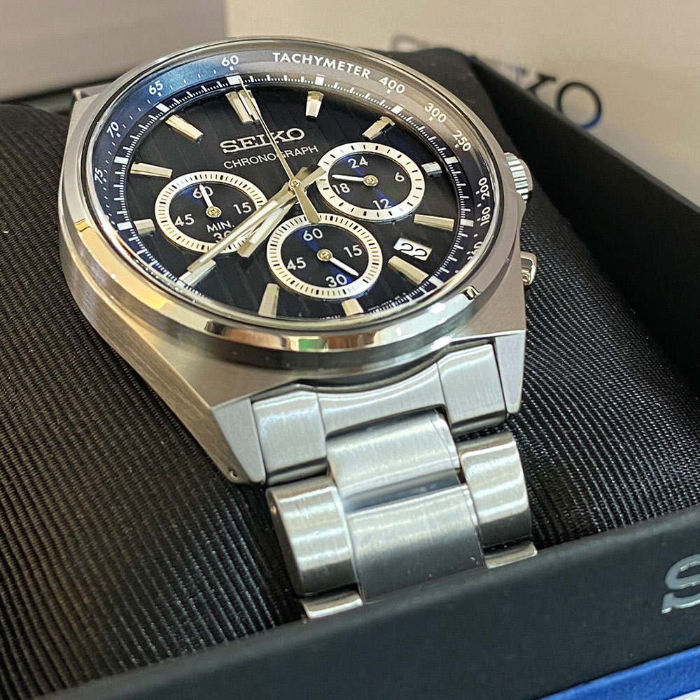 SEIKO 精工 CS系列 條紋設計計時腕錶-41mm(8T63-01T0B/SBTR033J)