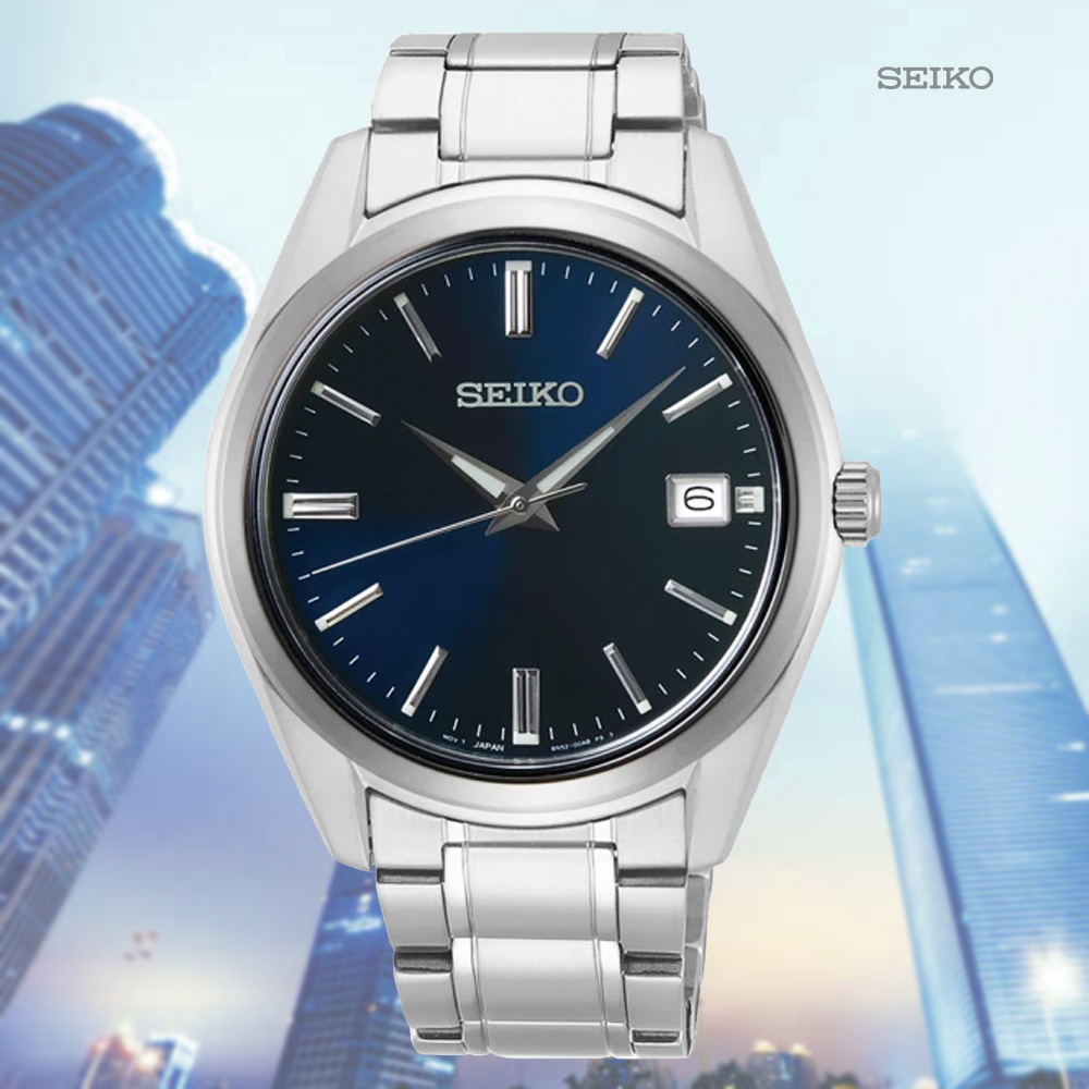 SEIKO 精工 CS系列 現代簡約 時尚紳士石英錶-藍面40mm(SUR309P1/6N52-00A0B)