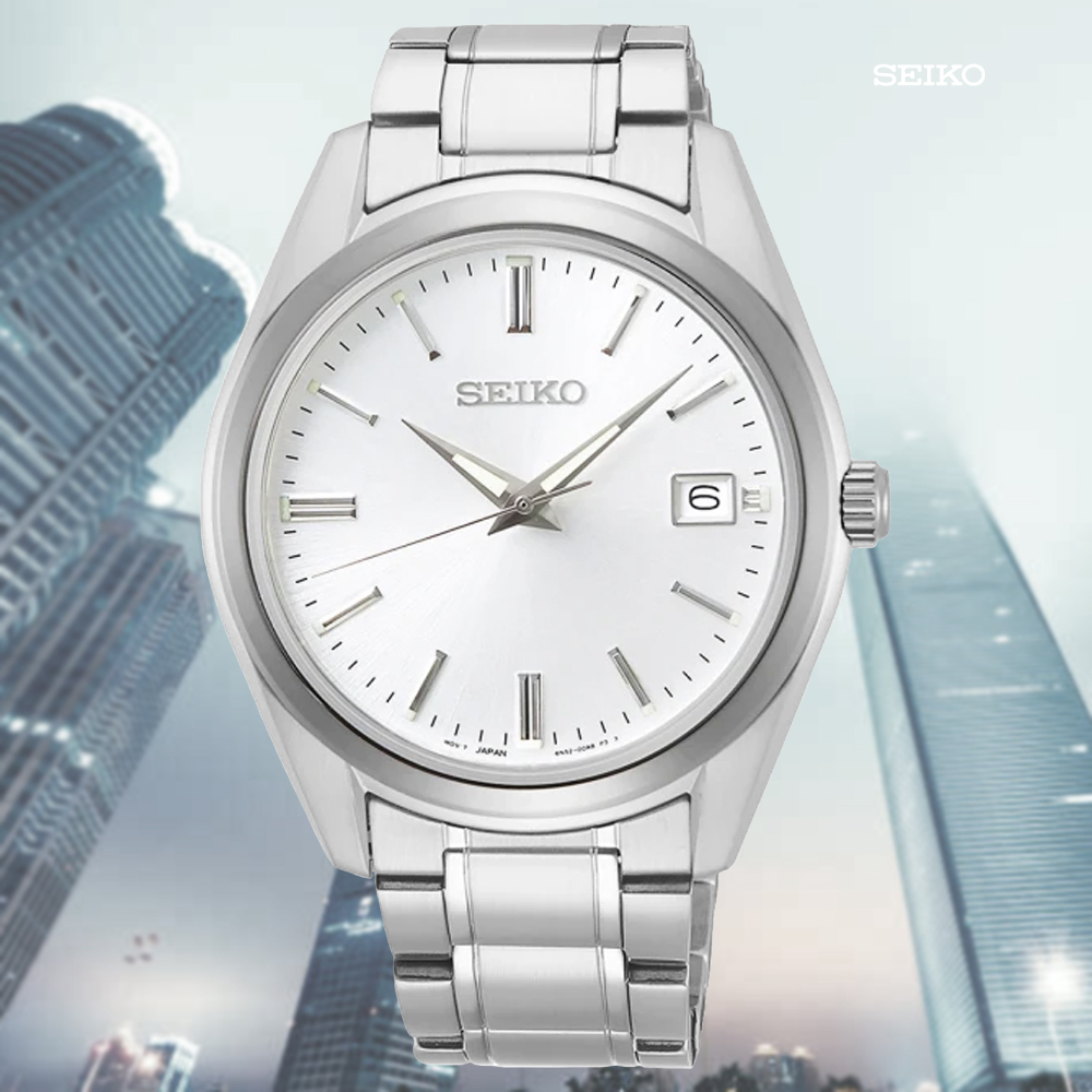 SEIKO 精工 CS系列 現代簡約 時尚紳士石英錶-白面40mm(SUR307P1/6N52-00A0S)