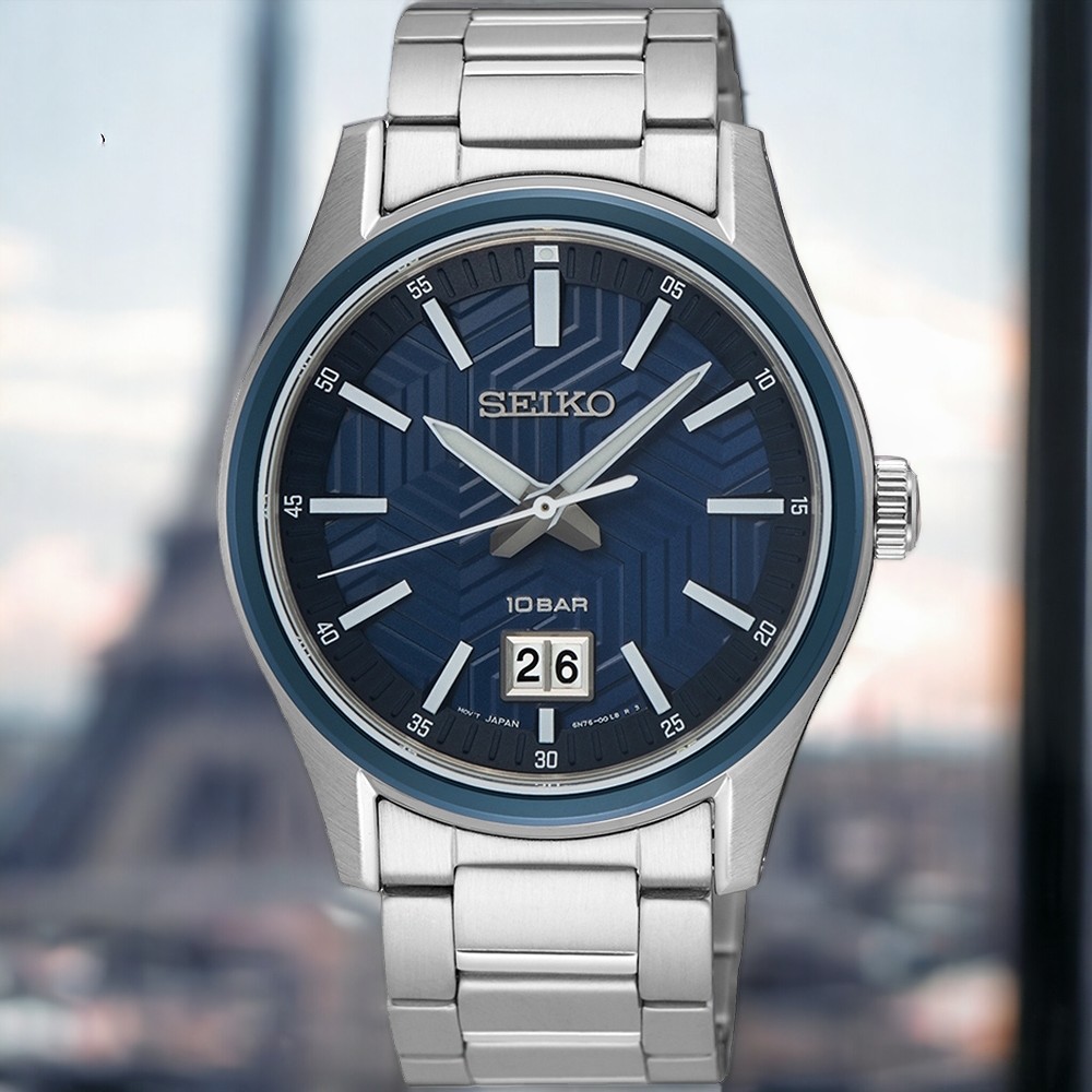 SEIKO 精工錶 CS系列 大視窗日期腕錶-6N76-00K0B/SUR559P1 藍色 手錶 男錶 鋼錶