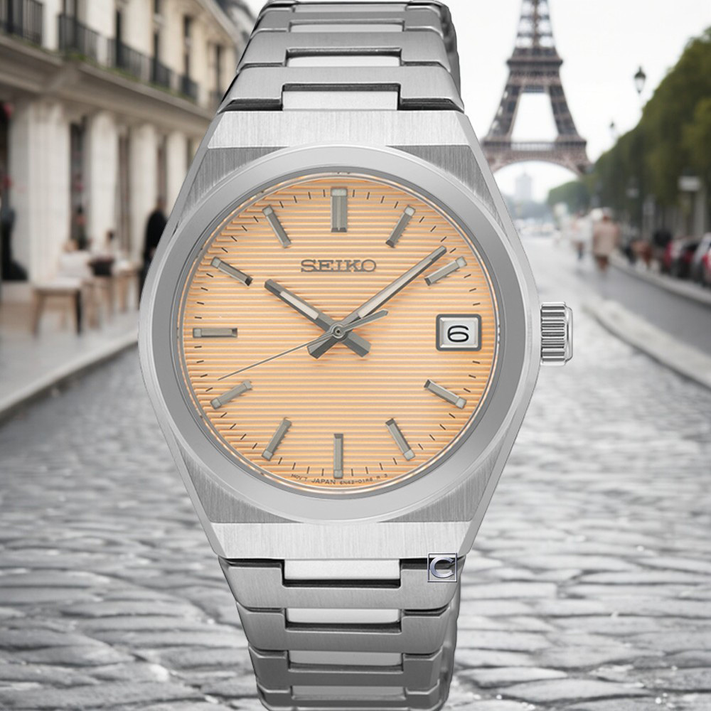 SEIKO 精工 CS系列 條紋簡約石英手錶-34mm (SUR577P1/6N42-00N0P) SK040