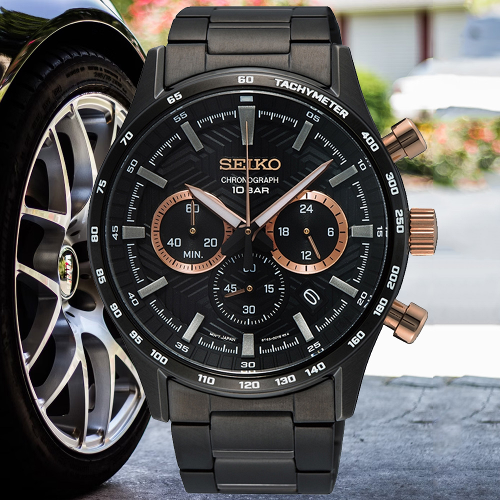 SEIKO 精工 CS系列 臺灣獨家 輪胎紋路計時腕錶 (8T63-00Y0U/SSB475P1)