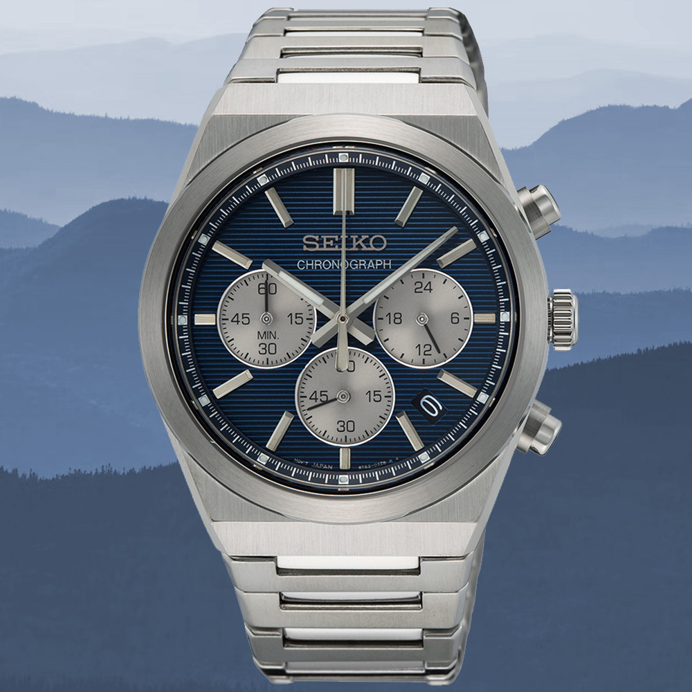 SEIKO 精工 CS系列 三眼計時腕錶 (8T63-02F0B/SSB453P1)