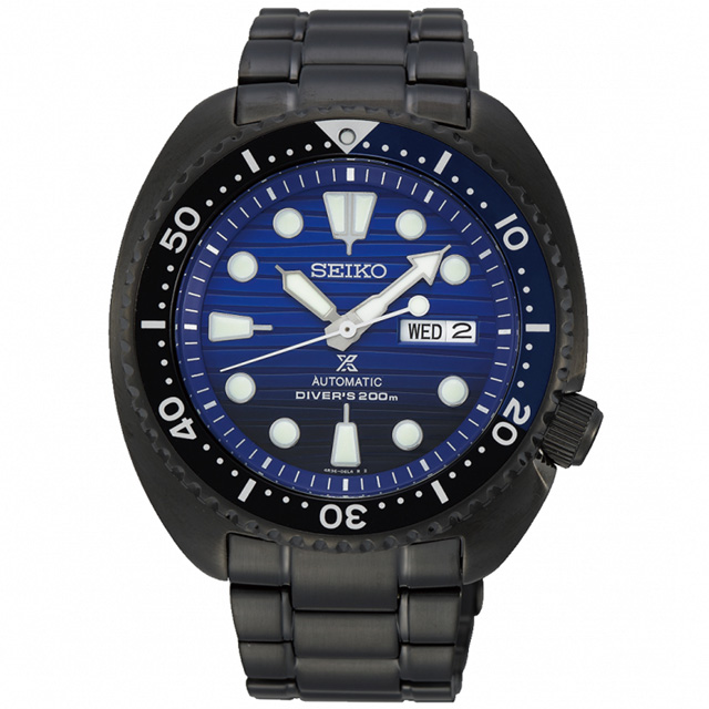 SEIKO 精工 Prospex 深海無雙黑龜殼200米潛水機械錶-黑x藍/45mm 4R36-05H0SD(SRPD11J1)