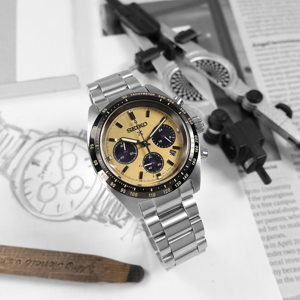 SEIKO 精工 / V192-0AF0Y / PROSPEX 太陽能 熊貓錶 計時 防水 不鏽鋼手錶 棕色 39mm