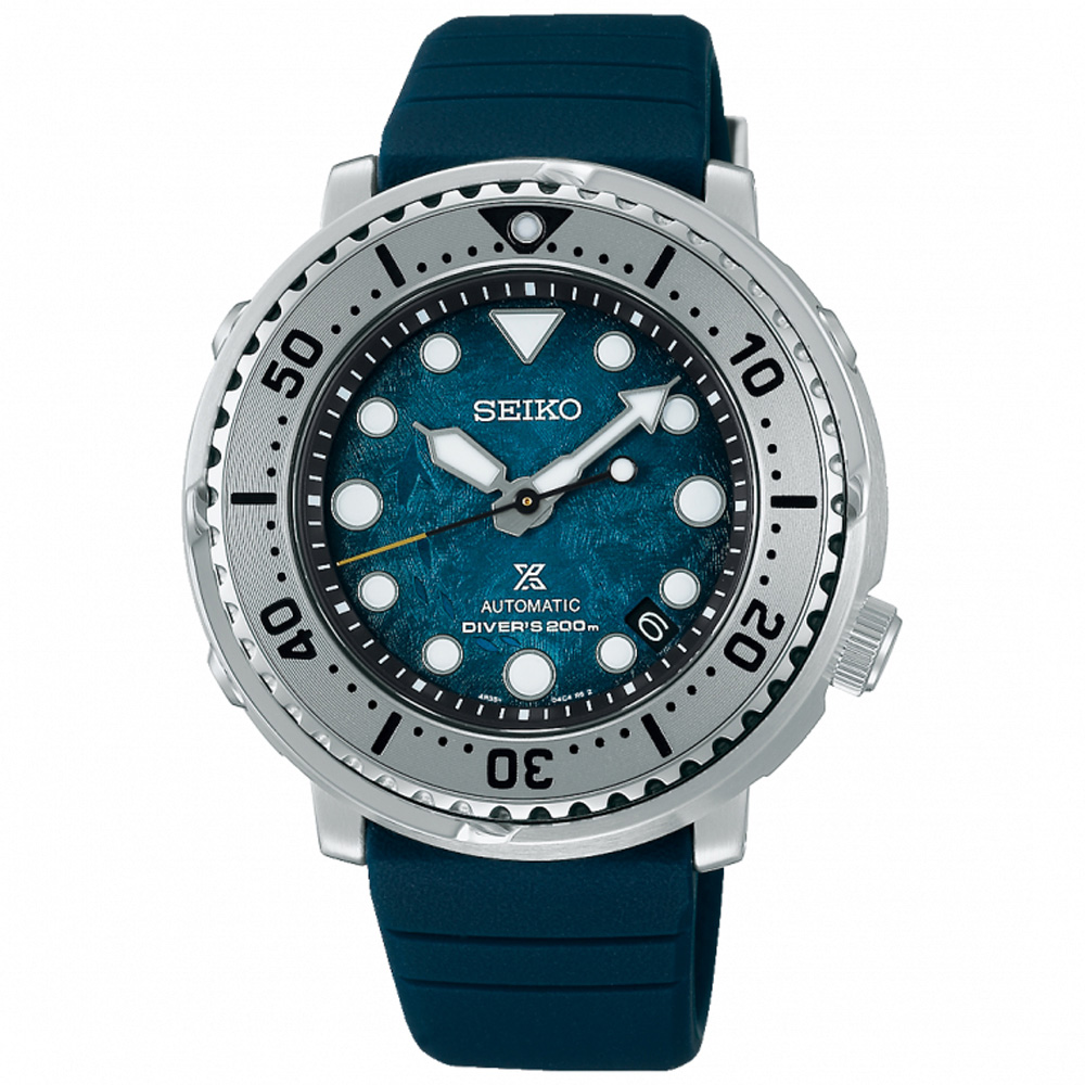 SEIKO 精工 Prospex 南極企鵝遨遊潛水機械錶-藍/43.2mm4R35-04Z0G(SRPH77K1)