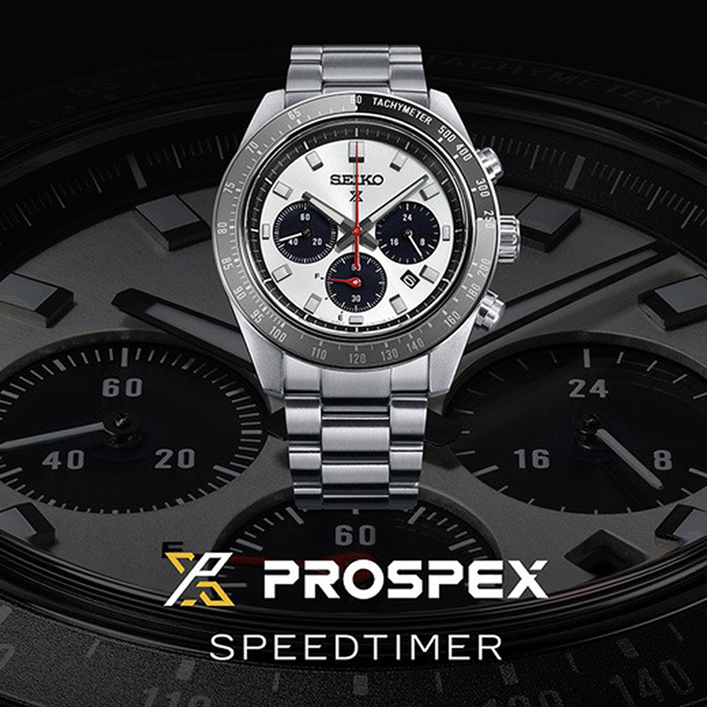 SEIKO 精工 PROSPEX Speed Timer太陽能計時錶/灰X黑/41.4mm (V192-0AH0N/SSC911P1)