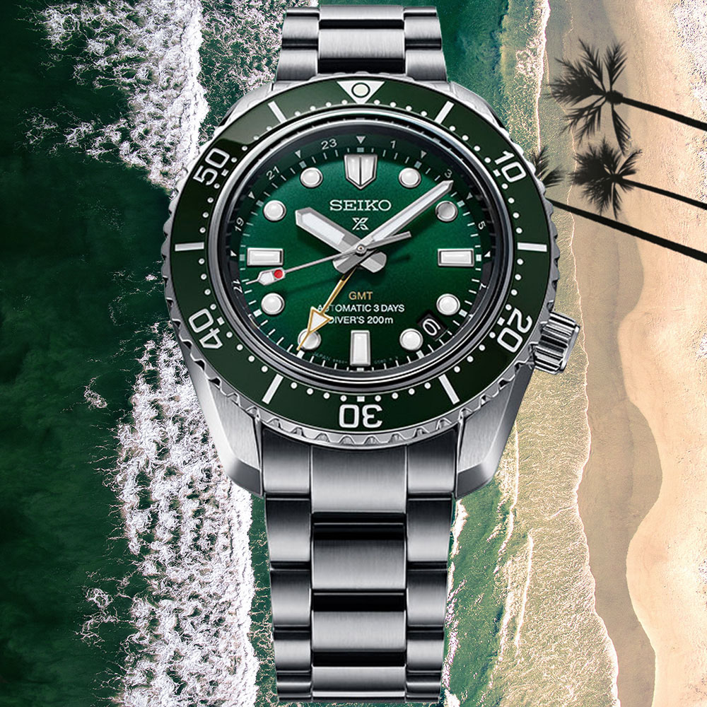 SEIKO 精工 PROSPEX系列 三日鍊 陶瓷圈 GMT潛水機械腕錶 (SPB381J1/6R54-00D0G)