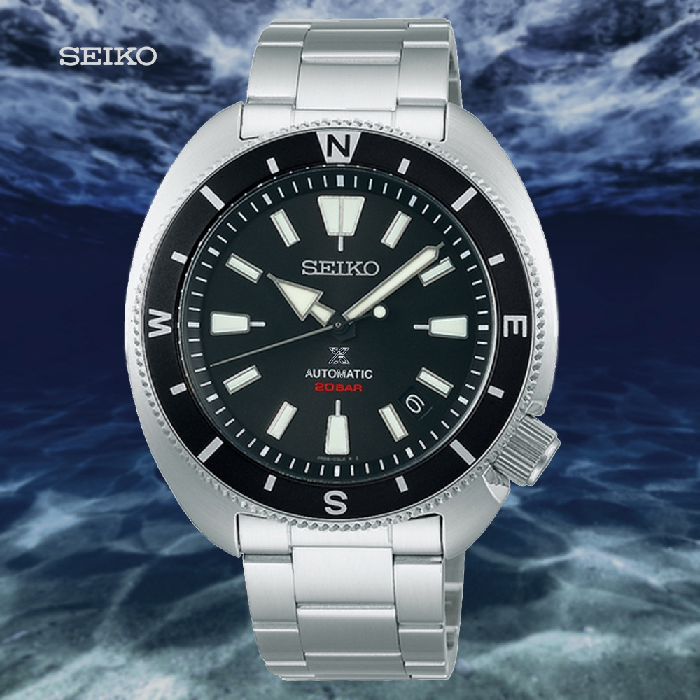 SEIKO 精工 PROSPEX 陸龜 200米潛水機械錶-42.4mm 黑色 (SRPH17K1/4R35-04Y0D)
