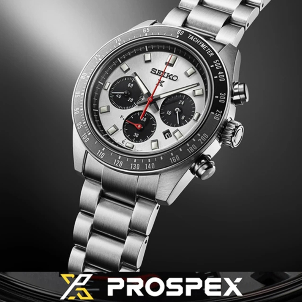 SEIKO精工 Prospex SpeedTimer 太陽能計時腕錶-灰黑41.4mm (SSC911P1/V192-0AH0N)