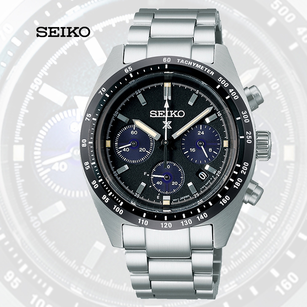 SEIKO 精工 Prospex SPEEDTIMER太陽能計時腕錶-黑39mm (SSC819P1/V192-0AF0D 防水100米)