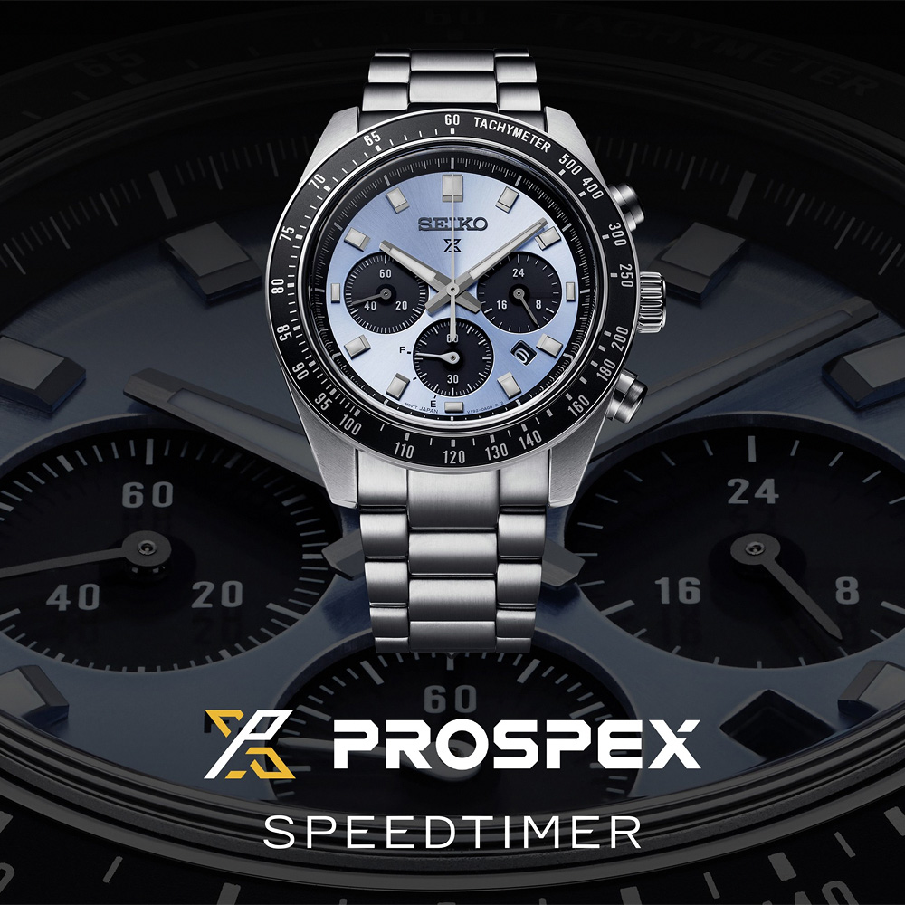 SEIKO 精工 PROSPEX Speed Timer太陽能計時錶/冰藍/41.4mm (V192-0AH0U/SSC935P1)