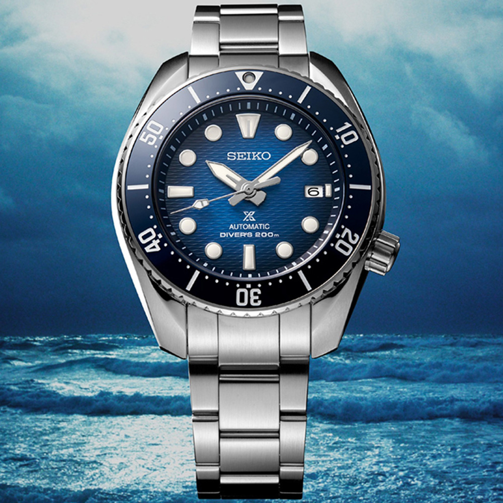 SEIKO精工 PROSPEX系列 SUMO 陶瓷錶圈 潛水機械腕錶 45mm (6R35-02C0B/SPB321J1)
